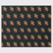 30歳の誕生日にネオンサインオンレンガ ラッピングペーパー (フラット)