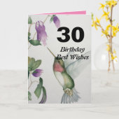 30歳の誕生日にハミングバ最高のーの花をお祈り カード (黄色い花)