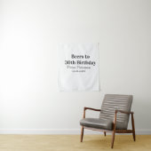 30歳の誕生日に名前の日付の男性のためのおしゃれでシンプルなビール タペストリー (インサイチュ)