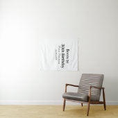 30歳の誕生日に名前の日付の男性のためのおしゃれでシンプルなビール タペストリー (インサイチュ(横))