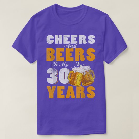 30歳の誕生日に応援とビール Tシャツ (デザイン正面)