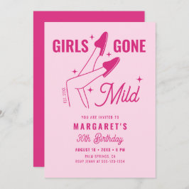 30歳の誕生日に淡いピンクの手を引いた女の子 招待状