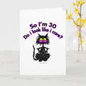 30歳の誕生日に猫の贈り物 カード (黄色い花)