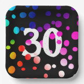 30歳の誕生日に誕生した虹の点 ペーパープレート (正面)