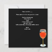 30歳の誕生日に赤ワイングラスのダンスバルーン 招待状 (裏面)