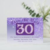 30歳の誕生日に輝く紫のグリッター セーブザデート (スタンド正面)