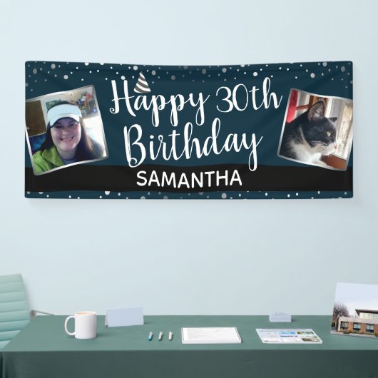 30歳の誕生日に2回のフォト紙吹雪バナー 横断幕 (トレードショー)