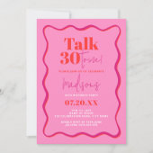 30歳の誕生日に30歳の縁ど波打ち声を掛ける 招待状 (正面)