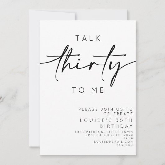 30歳の誕生日に30歳の誕生日を迎える 招待状 (正面)