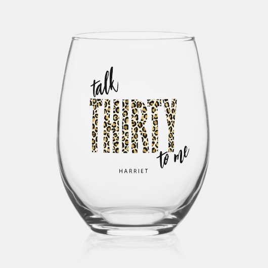 30歳の誕生日に30歳の誕生日 ステムなしワイングラス (正面)