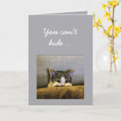 30歳の誕生日のおもしろい子猫から隠せない カード (黄色い花)