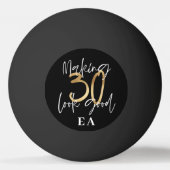 30歳の誕生日のイニシャルが贈パーソナライズされたり物に 卓球ボール (正面)