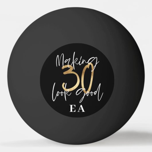 30歳の誕生日のイニシャルが贈パーソナライズされたり物に 卓球ボール (正面)