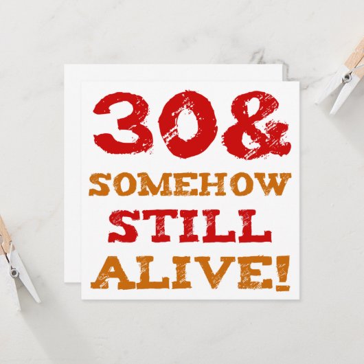 30歳の誕生日のギャグギフト カード (正面/裏面インサイチュ)