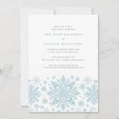 30歳の誕生日のサプライズパーティーブルースノーフレーク 招待状 (正面)