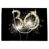 30歳の誕生日のスパーカーズオンブラックラージ抱き枕 ラージペーパーバッグ (正面)