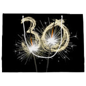 30歳の誕生日のスパーカーズオンブラックラージ抱き枕 ラージペーパーバッグ (裏面)