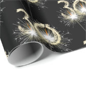 30歳の誕生日のスパーカーズオンブラック ラッピングペーパー (ロールコーナー)