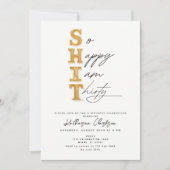 30歳の誕生日のパーティーおもしろいで幸せ 招待状 (正面)