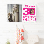 30歳の誕生日のピンク色の写真が今は30カスタム枚の写真 横断幕 (インサイチュ)