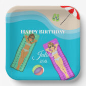 30歳の誕生日のプールパーティー ペーパープレート (正面)