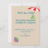 30歳の誕生日のプールパーティー 招待状 (裏面)