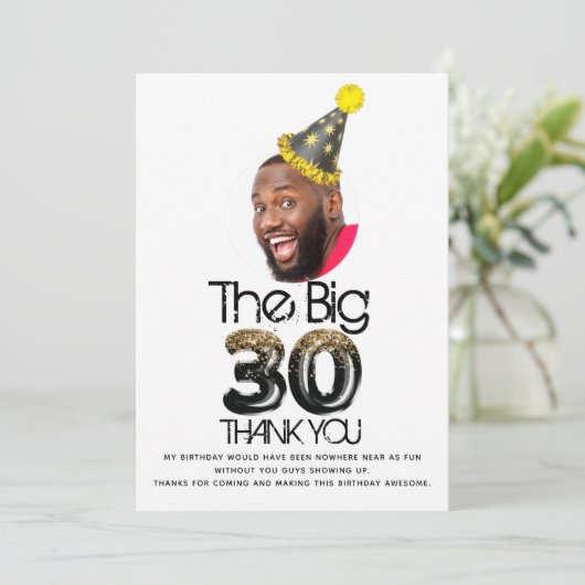 30歳の誕生日の写真ありがパーソナライズされたとうございます カード (スタンド正面)
