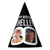 30歳の誕生日の写真が今ではカスタム白黒 パーティーハット (正面)