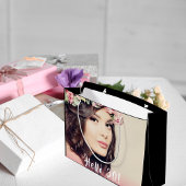 30歳の誕生日の写真こんにちは30ブラック ラージペーパーバッグ