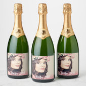 30歳の誕生日の写真こんにちは30人の女性 スパークリングワインラベル (ボトル)