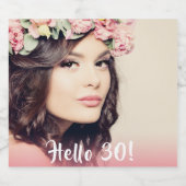 30歳の誕生日の写真こんにちは30人の女性 スパークリングワインラベル (シングルラベル)