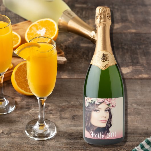 30歳の誕生日の写真こんにちは30人の女性 スパークリングワインラベル