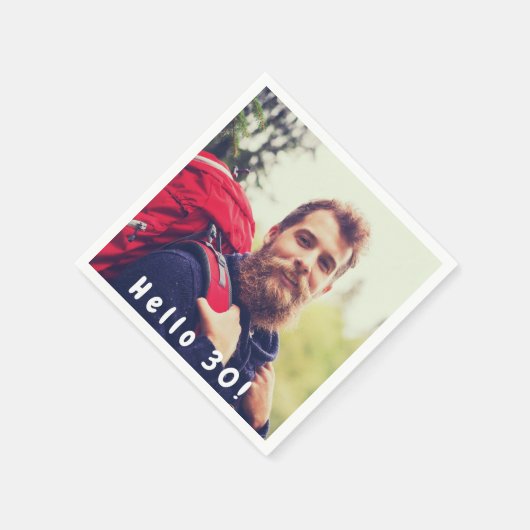 30歳の誕生日の写真こんにちは30人の男性 スタンダードカクテルナプキン (角)
