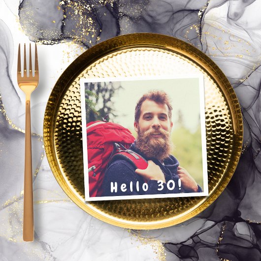 30歳の誕生日の写真こんにちは30人の男性 スタンダードカクテルナプキン