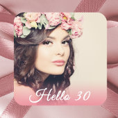 30歳の誕生日の写真こんにちは30歳の女性 スクエアシール