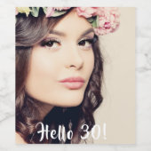 30歳の誕生日の写真こんにちは30 ワインラベル (シングルラベル)