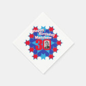 30歳の誕生日の写真とレッドスターナプキンスの名前 スタンダードカクテルナプキン (角)