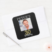 30歳の誕生日の写真のラベル スクエアシール (封筒)