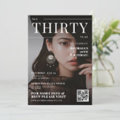 30歳の誕生日の写真カスタム雑誌の表紙ユニーク 招待状 (スタンド正面)