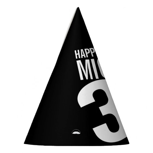 30歳の誕生日の写真パーソナライズされた白い黒 パーティーハット (左)