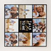 30歳の誕生日の写真モダン金ゴールドスクリプト ジグソーパズル (横)