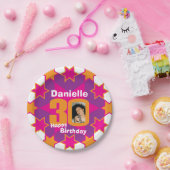 30歳の誕生日の写真名ピンクスター紙プレート ペーパープレート (パーティー)