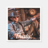 30歳の誕生日の写真30人の男のおもしろい スタンダードカクテルナプキン (正面)