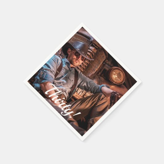 30歳の誕生日の写真30人の男のおもしろい スタンダードカクテルナプキン (角)