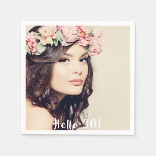 30歳の誕生日の写真 スタンダードカクテルナプキン (正面)