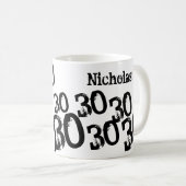 30歳の誕生日の名前を追加する個人用マグカップ コーヒーマグカップ (正面右)