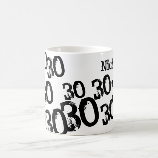 30歳の誕生日の名前を追加する個人用マグカップ コーヒーマグカップ (中央)