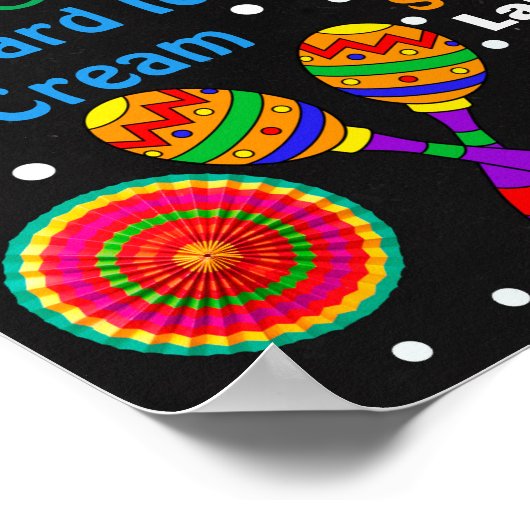 30歳の誕生日の大人フィエスタのメキシコの黒板の看板 ポスター (角)