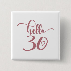 30歳の誕生日の女性がこんにちは、30歳かわいい 缶バッジ