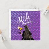 30歳の誕生日の女性カクテルファッション美しい カード (正面/裏面インサイチュ)